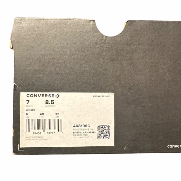 ⭐Converse Run Star Hike Ox Platform Sz 7 Men's Shoes Beige Red Sneakers A08196C⭐ - Picture 8 of 9